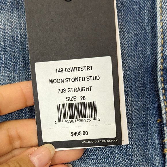 RE/DONE Moonstone Stud 70s Straight Jeans Size 26 - Picture 7 of 16